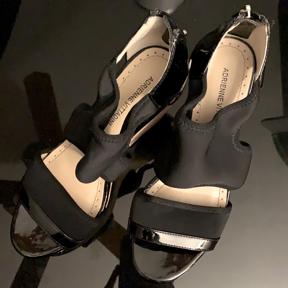Adrienne Vittadini high black wedge. Size 6. Only worn a few times!